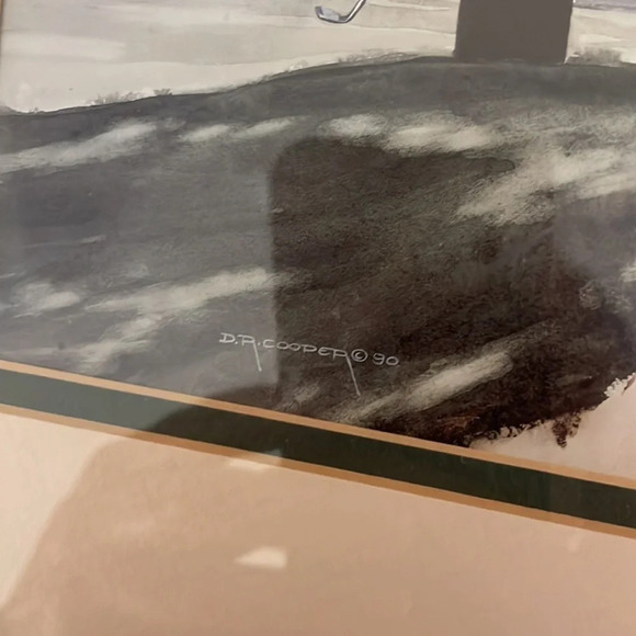 artwork Framed golf wood frame wall home decor office D R Cooper “Chip Shot” - Picture 3 of 6